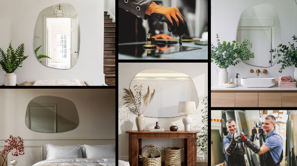 Mirror splash irregular shape 31x22 in (79x57 cm)