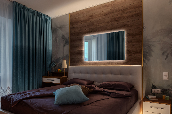 Rectangular led mirror without frame 24x16 in