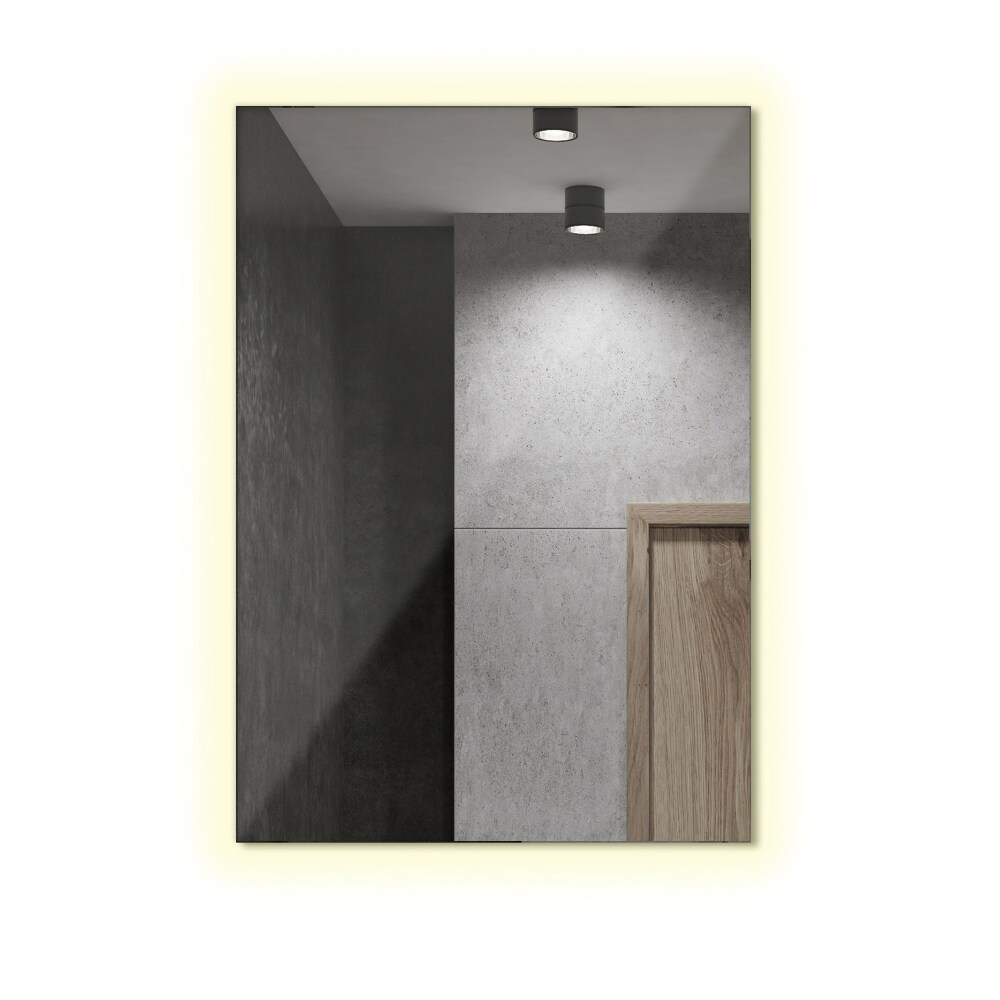Rectangle led bathroom wall mirror 24x16 in