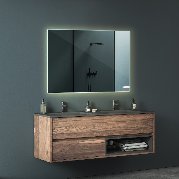 Rectangle bath mirror with lights 28x20 in