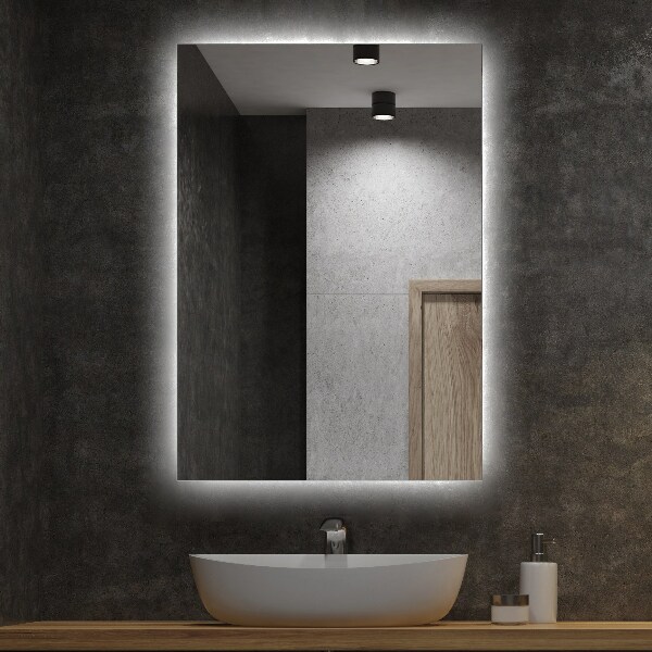 Rectangle bath mirror with lights 28x20 in