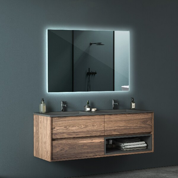 Rectangle bath mirror with lights 28x20 in
