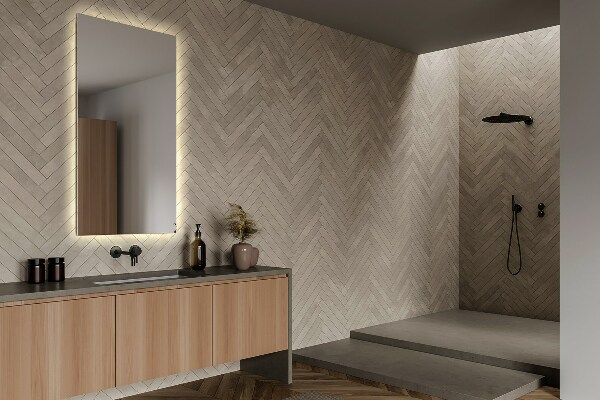 Rectangular illuminated bathroom wall mirror 32x24 in