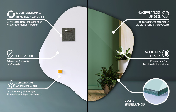 Mirror splash original 23x23 in