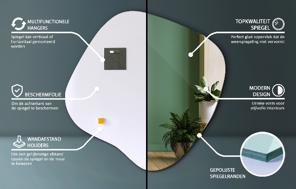 Mirror splash original 23x23 in