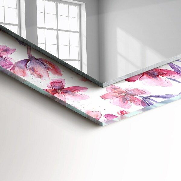 Decorative mirror Watercolour flowers