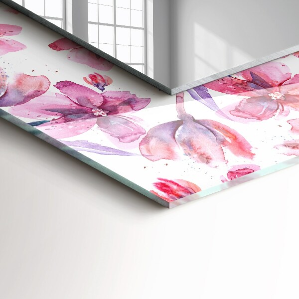 Decorative mirror Watercolour flowers