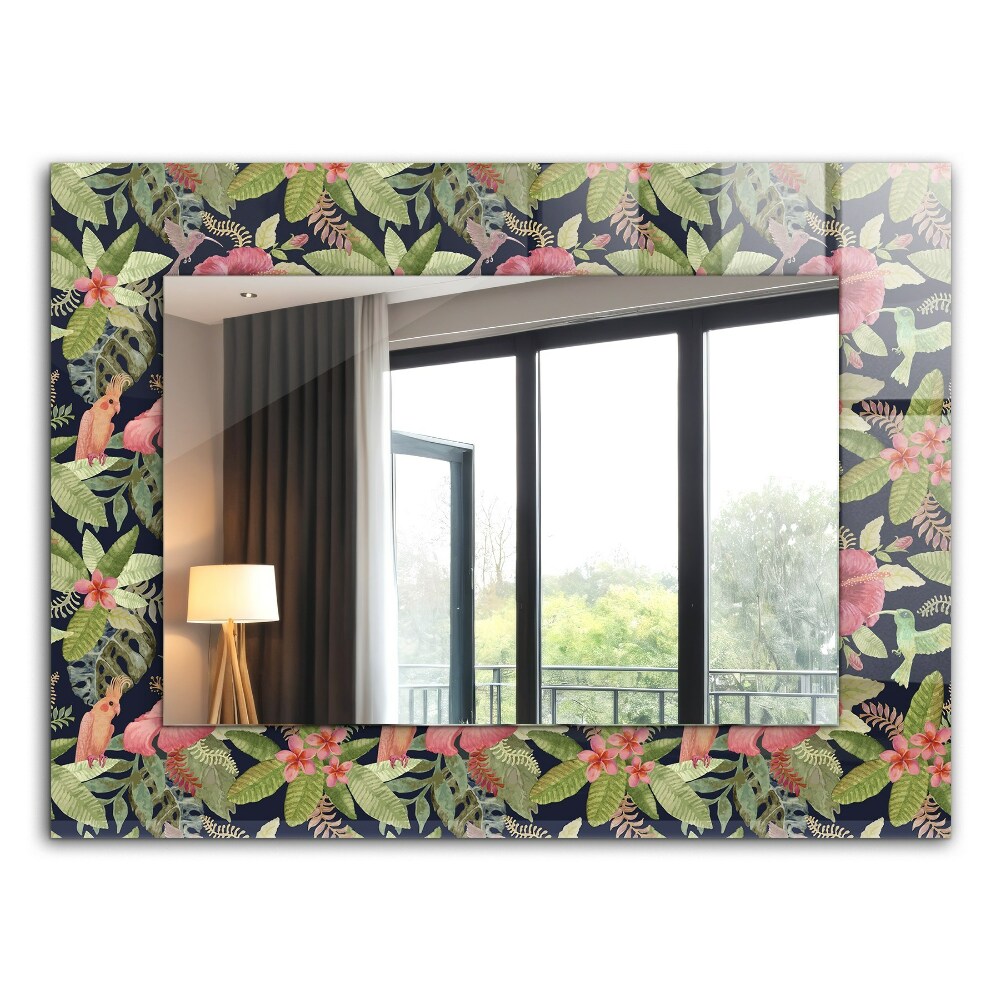 Wall mirror design Flowers and birds