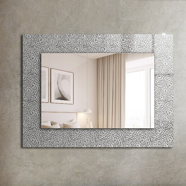 Mirror frame with print 3D motifs