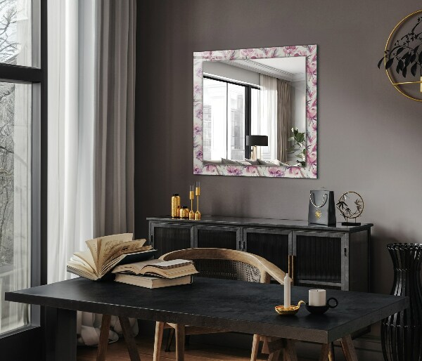 Wall mirror design Purple flower motifs