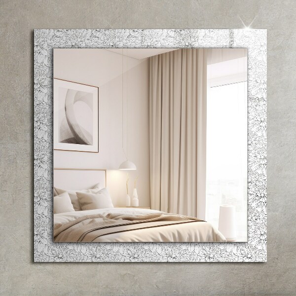 Wall mirror design Monochrome floral pattern
