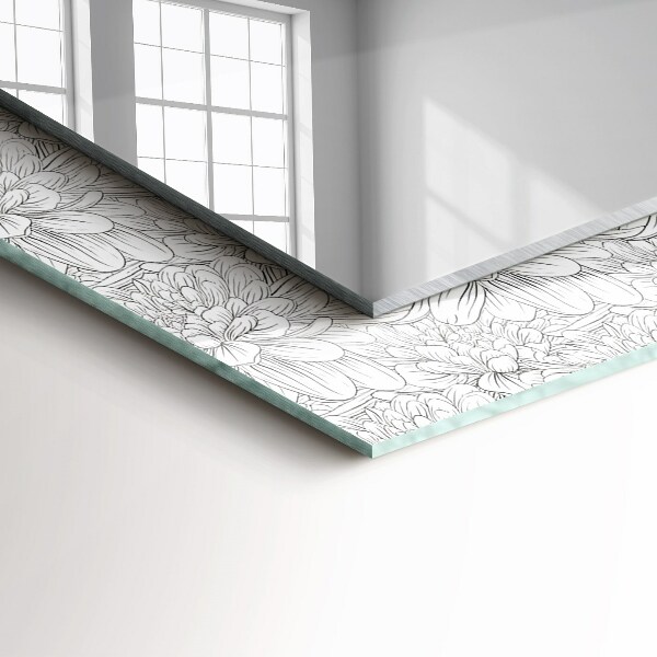 Wall mirror design Monochrome floral pattern