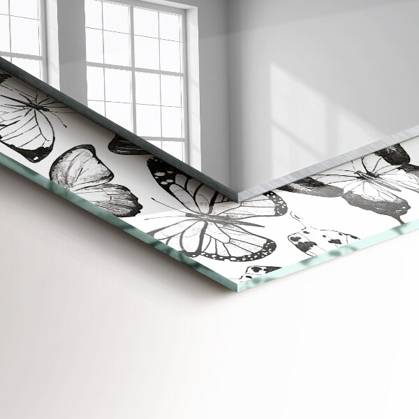 Decorative mirror Black and white butterflies