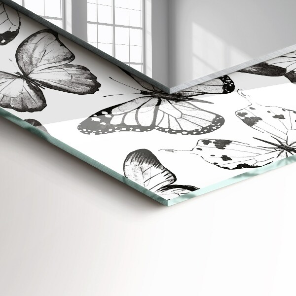 Decorative mirror Black and white butterflies