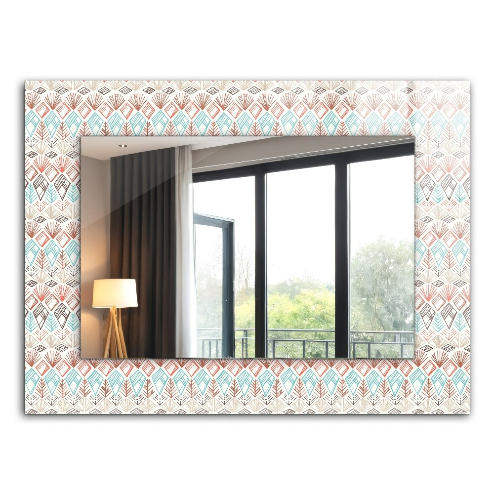 Wall mirror decor Coloured geometric drawing