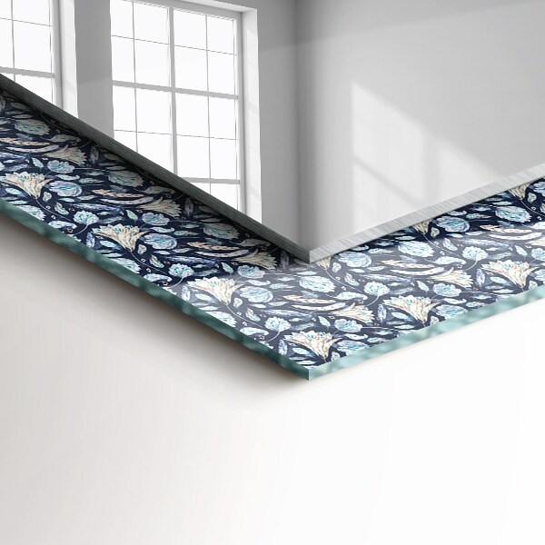 Mirror frame with print Blue flower design