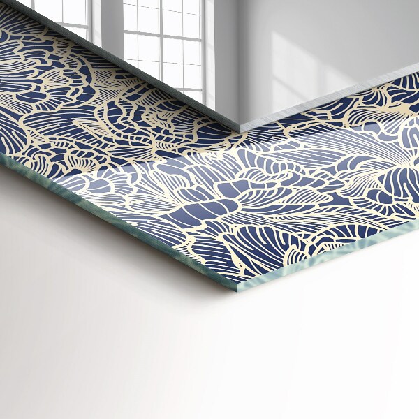 Wall mirror decor Floral pattern on fabric