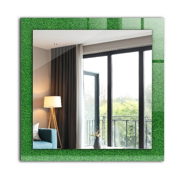 Mirror frame with print Green grass