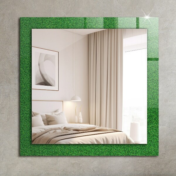 Mirror frame with print Green grass