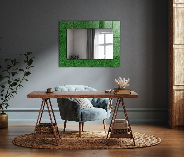 Mirror frame with print Green grass