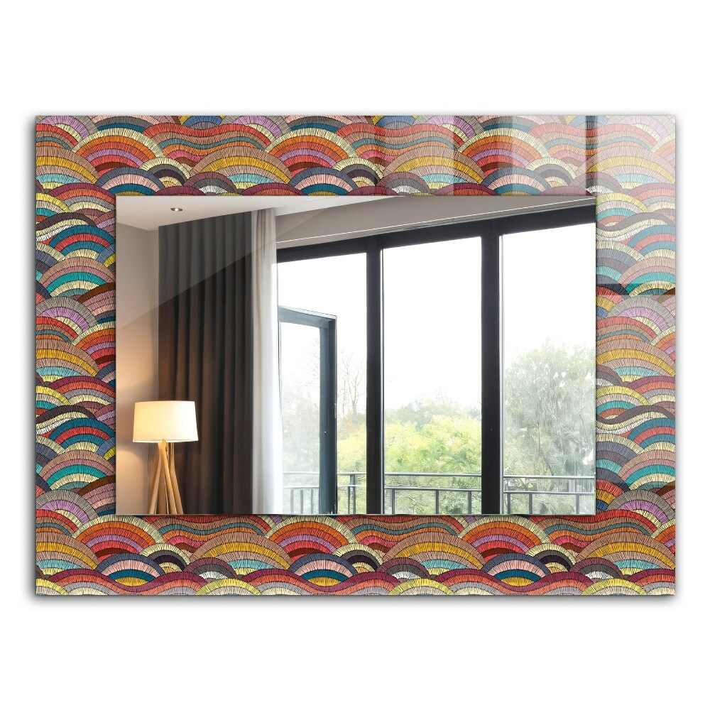 Wall mirror design Coloured arches Waves