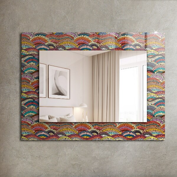 Wall mirror design Coloured arches Waves