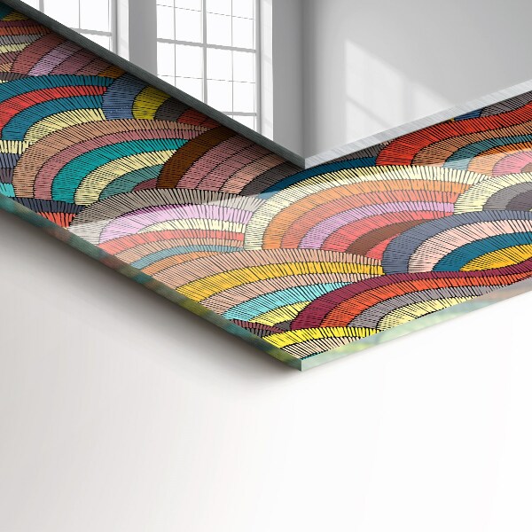 Wall mirror design Coloured arches Waves