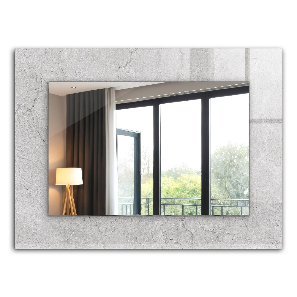 Mirror frame with print Cracked concrete surface