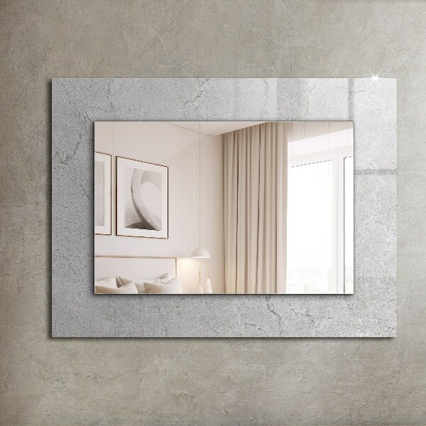 Mirror frame with print Cracked concrete surface