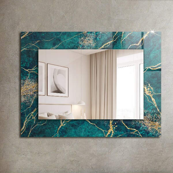 Printed mirror Green marble