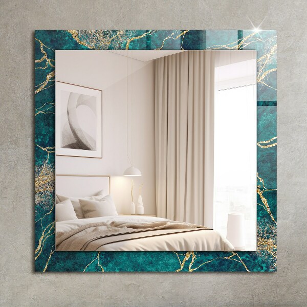 Printed mirror Green marble