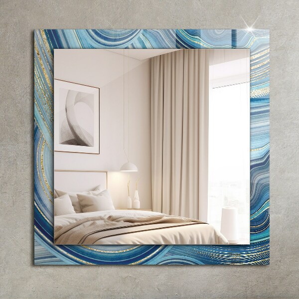 Decorative mirror Blue abstract waves