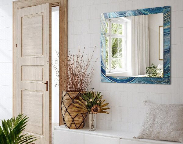 Decorative mirror Blue abstract waves