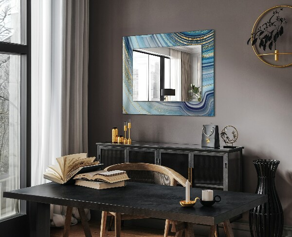 Decorative mirror Blue abstract waves
