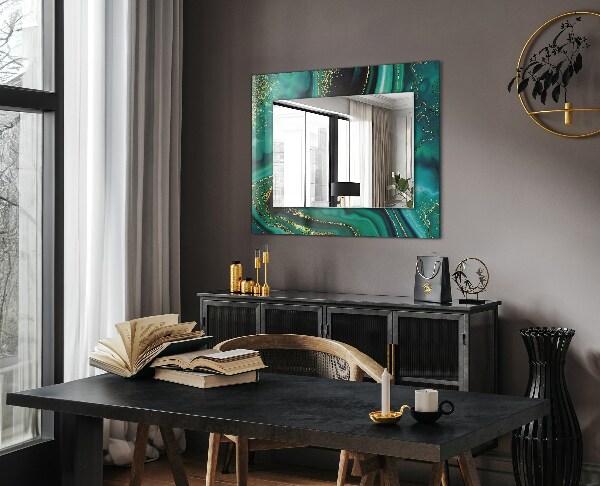 Printed mirror Green abstract texture