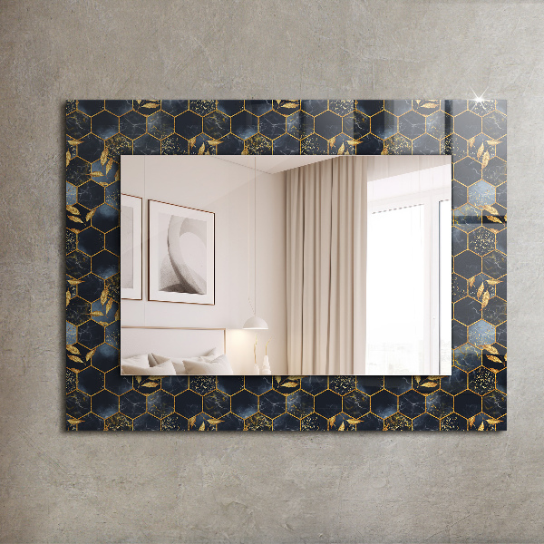 Printed mirror Hexagonal leaves