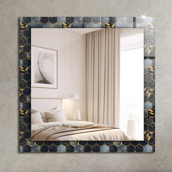 Printed mirror Hexagonal leaves