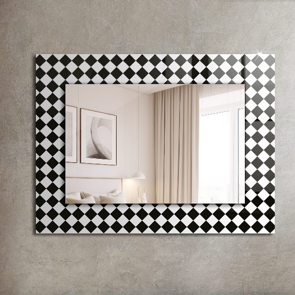 Wall mirror decor Black and white chess board