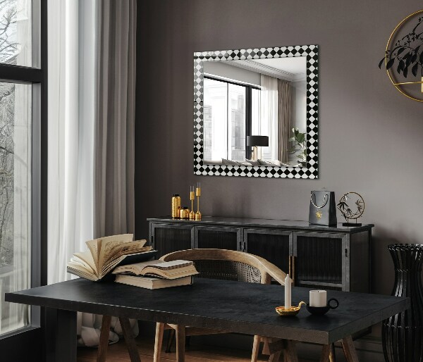 Wall mirror decor Black and white chess board