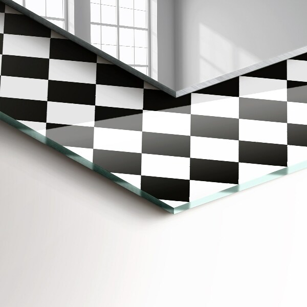 Wall mirror decor Black and white chess board