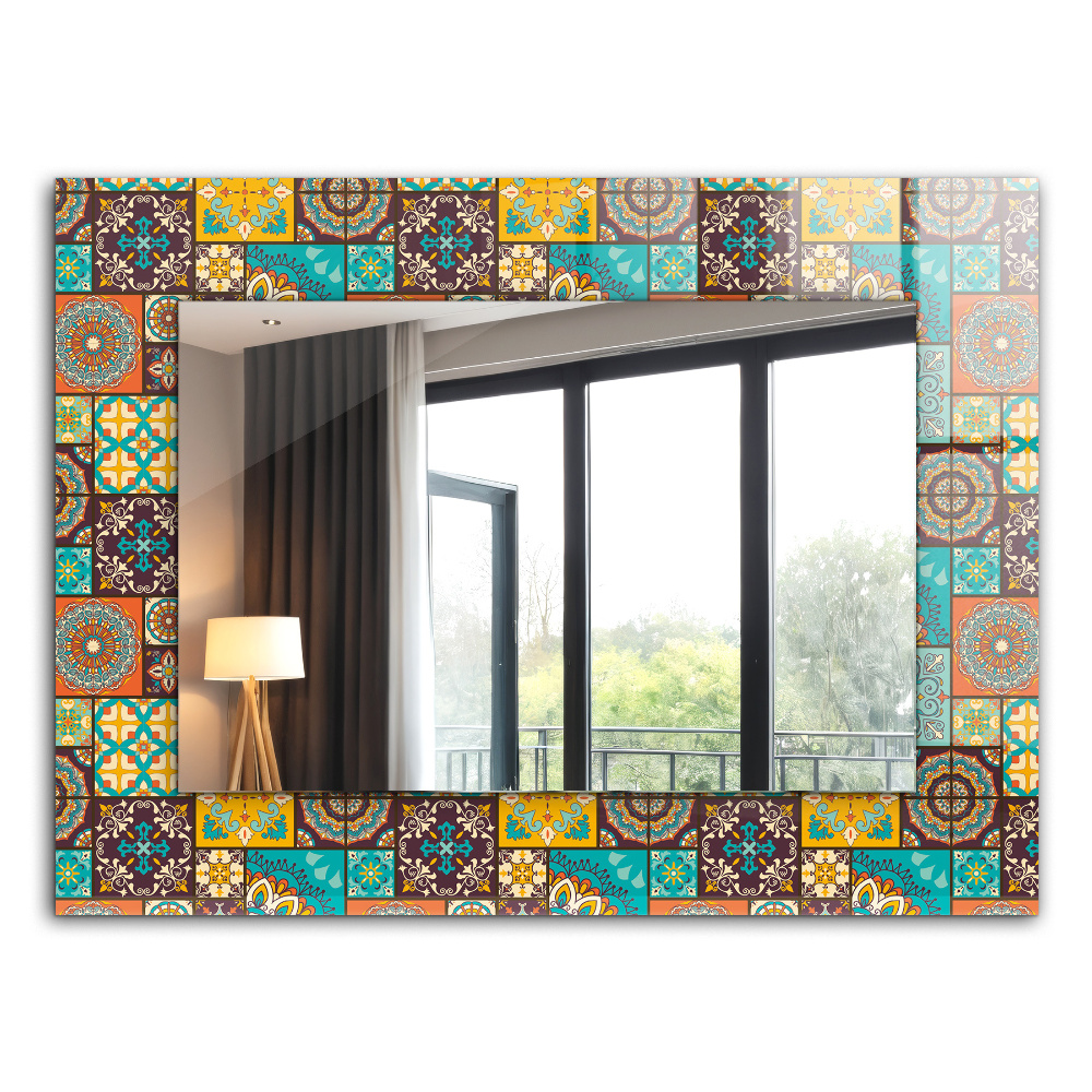 Printed mirror Coloured mosaic