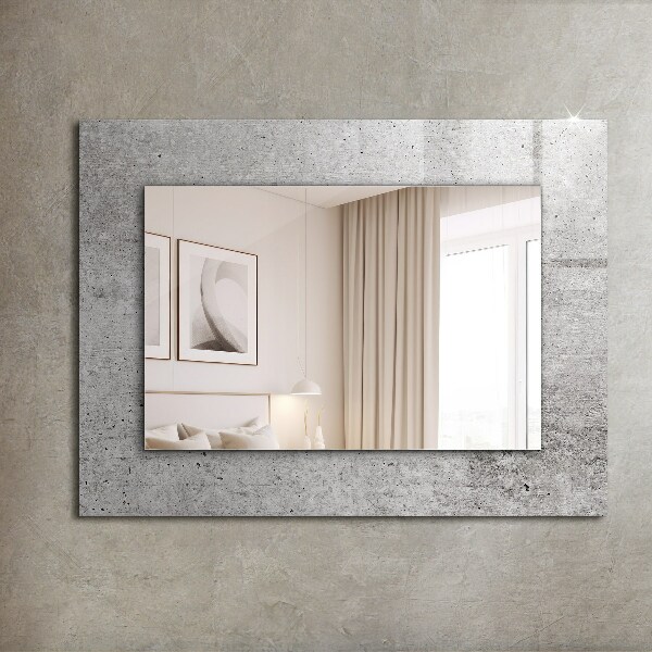 Mirror frame with print Cement wall texture
