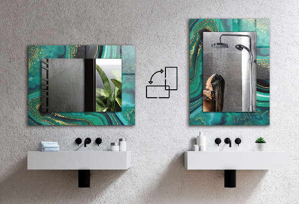 Mirror frame with print Cement wall texture