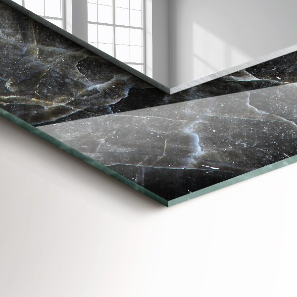 Decorative mirror Black marble veins