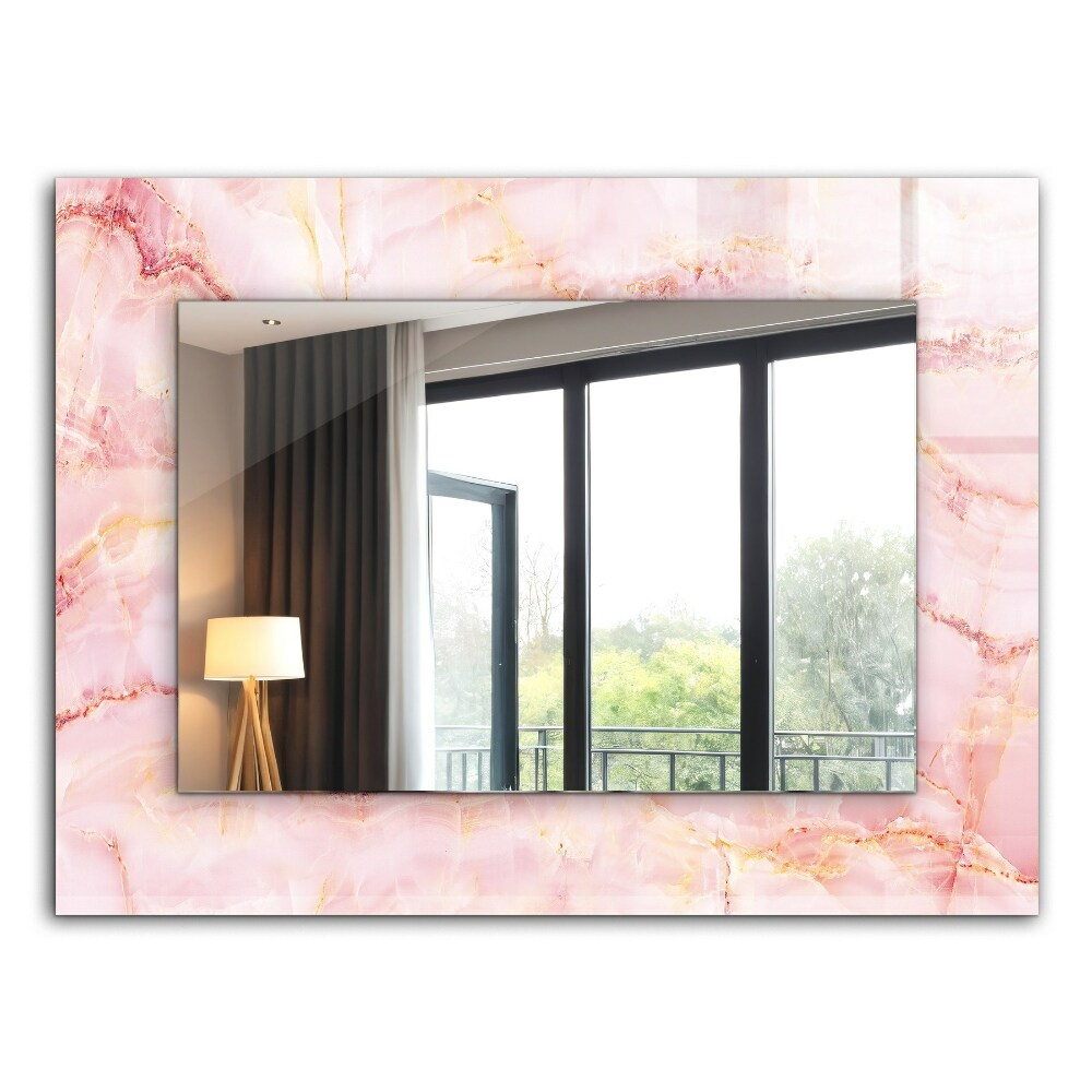 Wall mirror decor Pink marble pattern