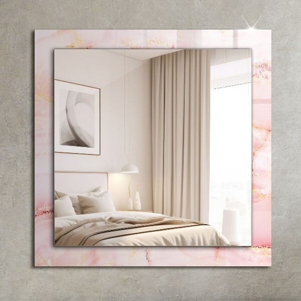 Wall mirror decor Pink marble pattern
