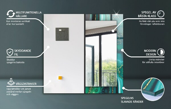 Wall mirror design Birds and flowers