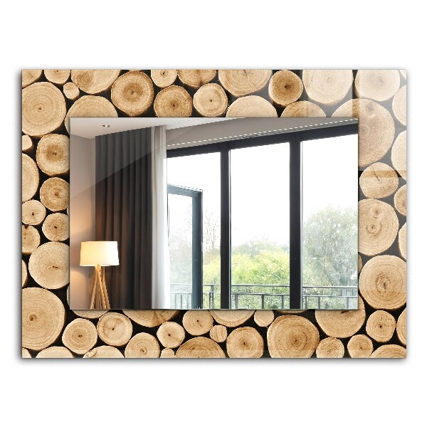 Wall mirror design Cross section of tree trunks