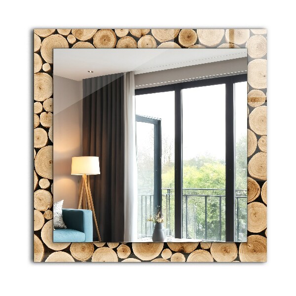 Wall mirror design Cross section of tree trunks