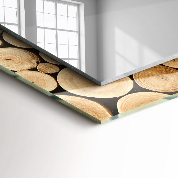 Wall mirror design Cross section of tree trunks